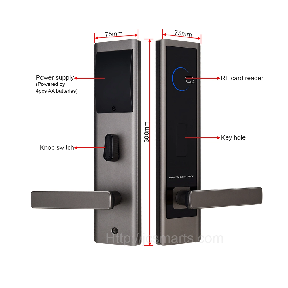 High Security Electronic RF Card Smart Hotel Door Lock System