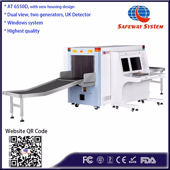 6550d Wholesale Price Dual View with Two Generators OEM X-ray Airport Baggage and Luggage Inspection Scanner for Public Security Scanning